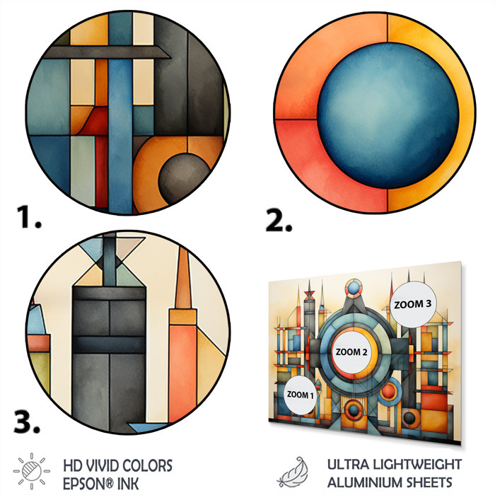 DesignArt African Ndebele Patterns African Metal Wall Art Prints Set